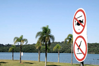 Cavas e parques são proibidos para banhos