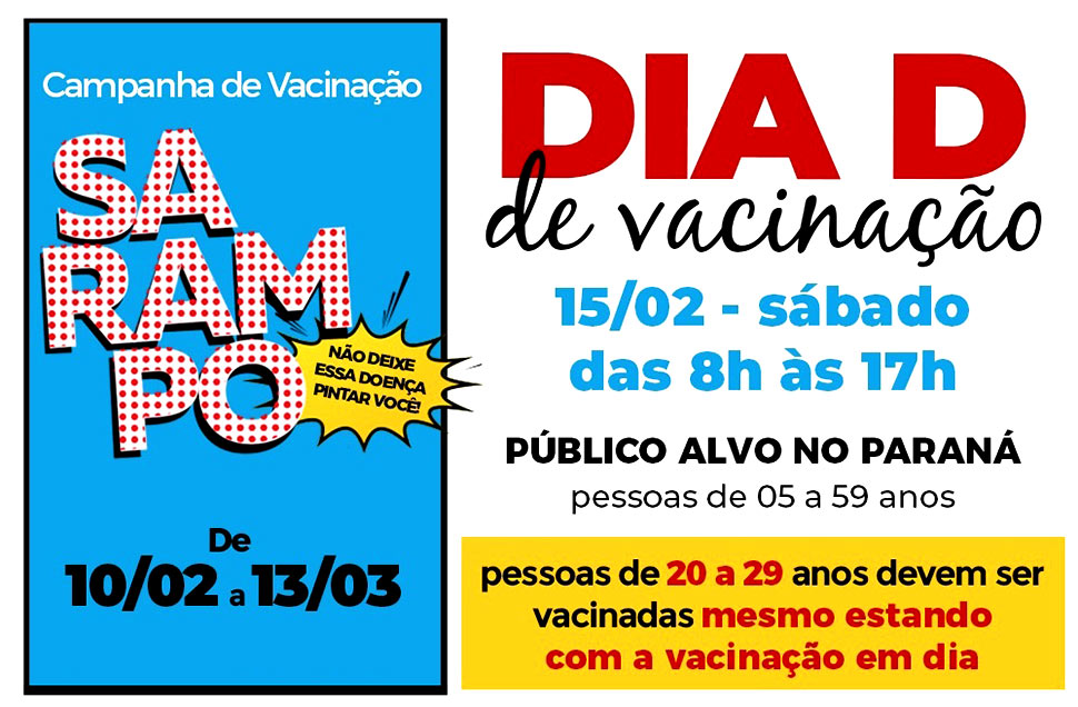 Sábado é o Dia D da vacinação contra o sarampo