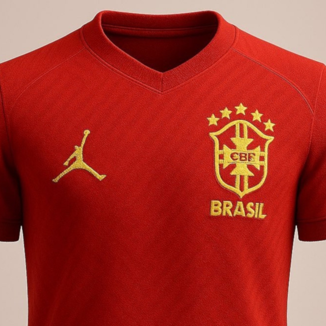 Suposta camisa vermelha da Seleção Brasileira