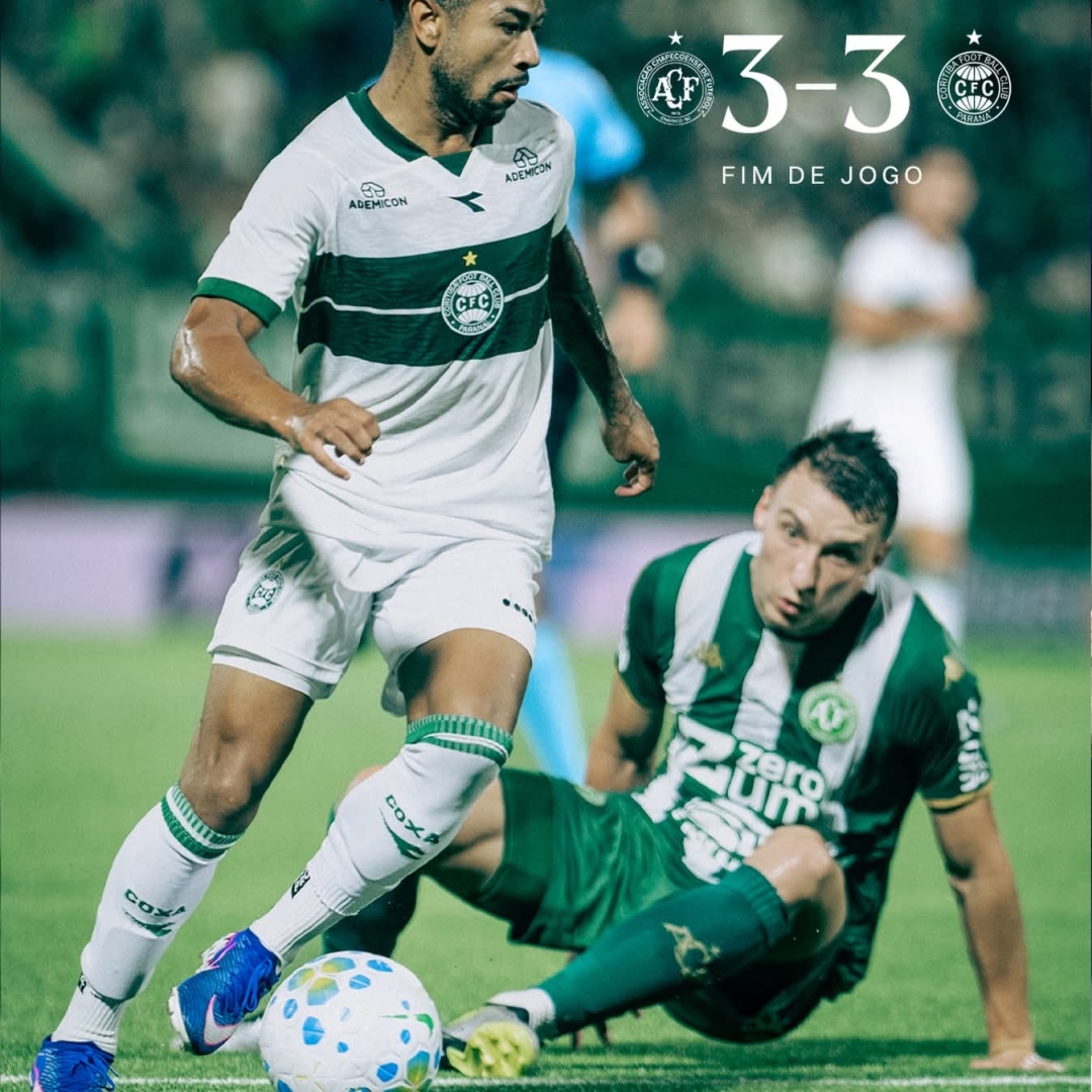 Coritiba cede empate à Chapecoense em jogo de seis gols na Arena Condá