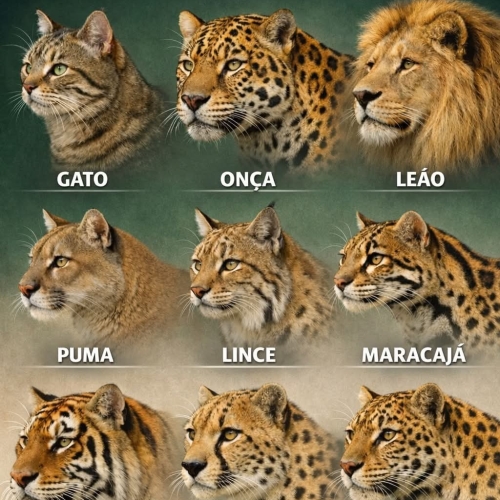Você sabe a diferença entre esses felinos?
