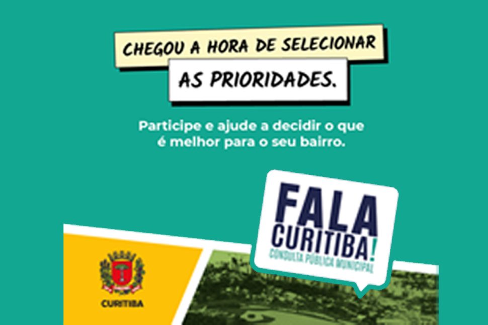 Veja a data das reuniões do Fala Curitiba em seu bairro e PARTICIPE!