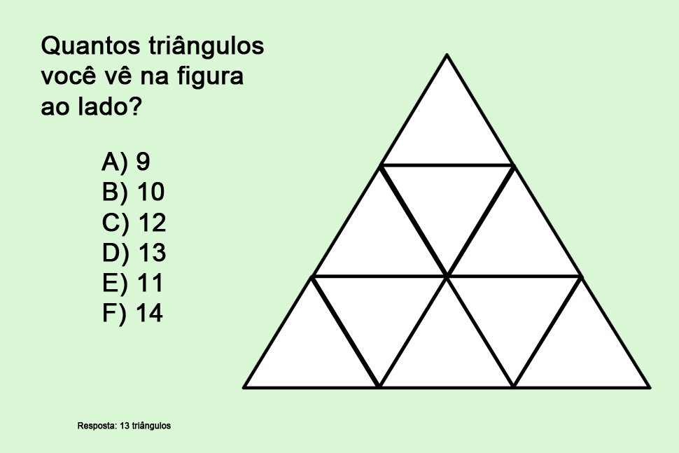 Quantos triângulos você vê nesta imagem?