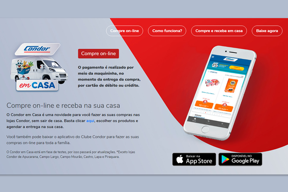 Condor lança sistema delivery com entregas agendadas