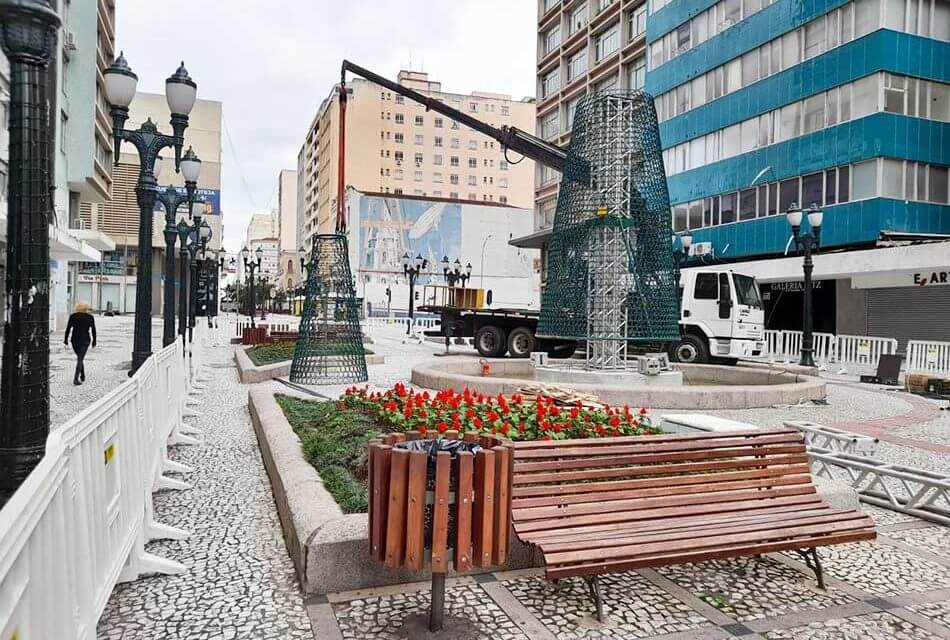 Árvore da XV e decoração do Passeio Público começam a ser montadas