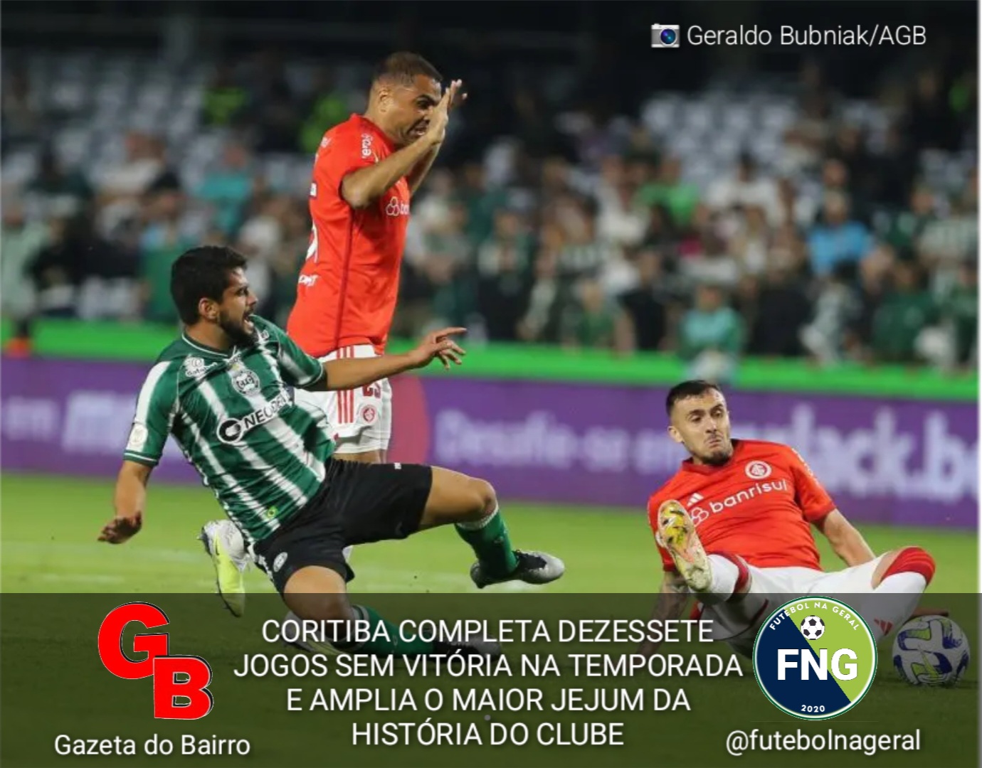 Coritiba completa dezessete jogos sem vitória na temporada e amplia o maior jejum da história do clube