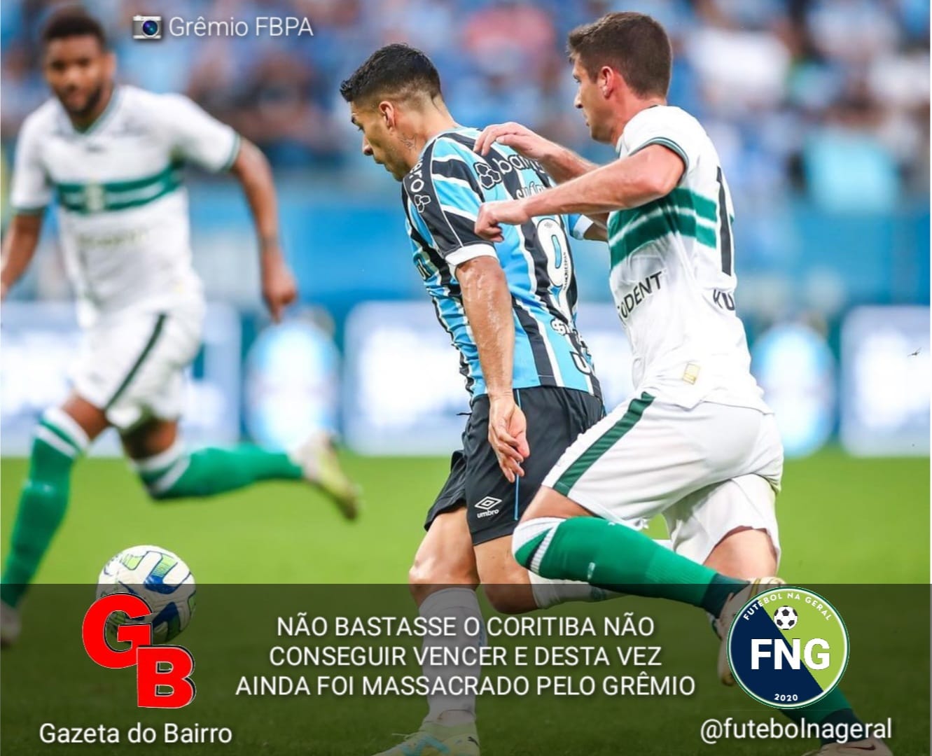 Não bastasse o Coritiba perder de novo, ainda foi massacrado pelo Grêmio