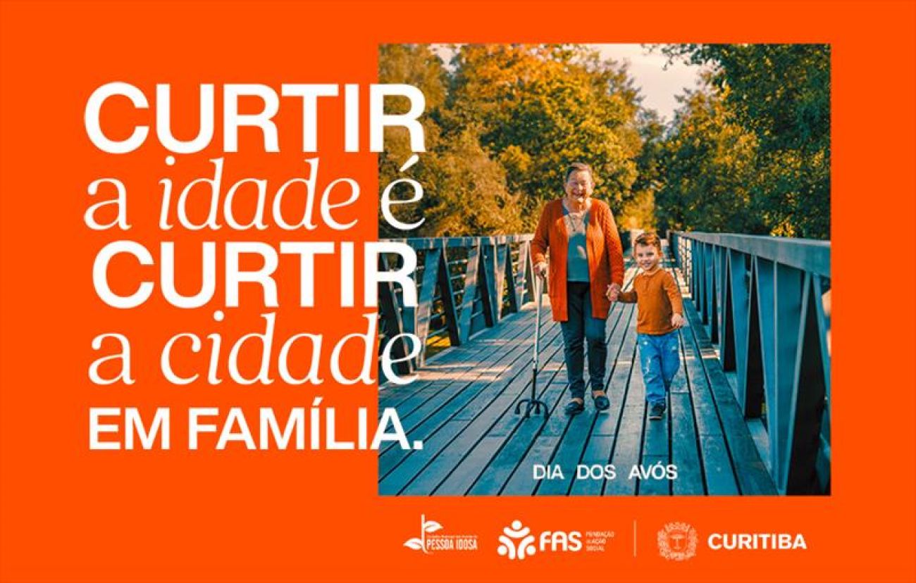 Campanha em Curitiba valoriza a terceira idade e incentiva o aproveitamento da cidade ao lado da família