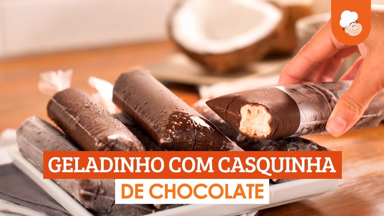 Geladinho com casquinha de chocolate [Vídeo Receita]