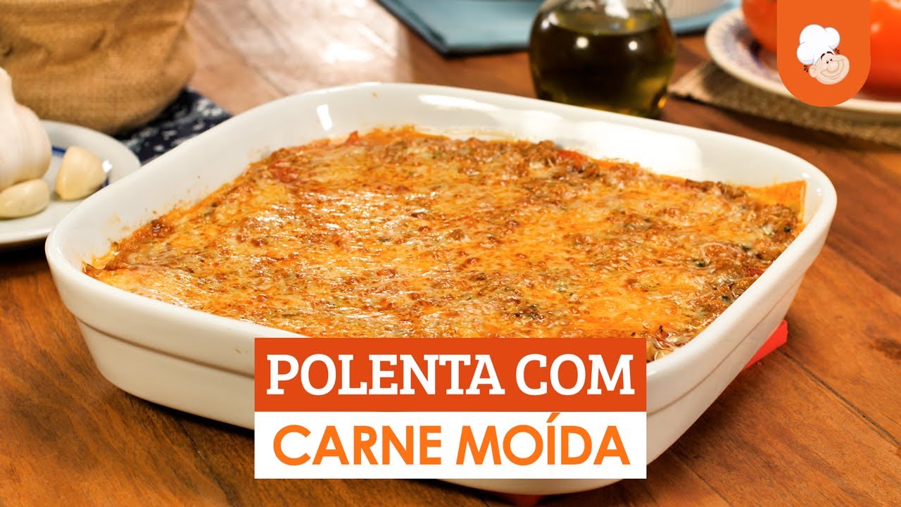 Polenta com carne moída [Vídeo Receita]