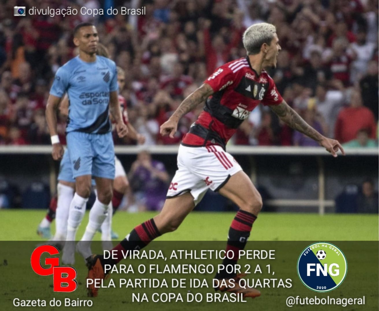 De virada, Athletico perde para o Flamengo por 2 a 1, pela partida de ida das quartas na Copa do Brasil