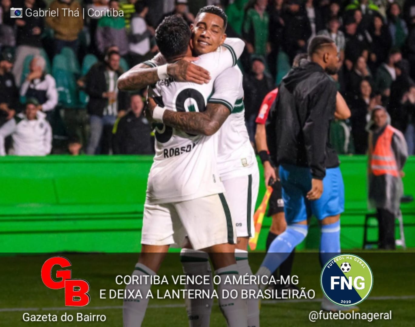 Coritiba vence o América-MG e deixa a lanterna do Brasileirão