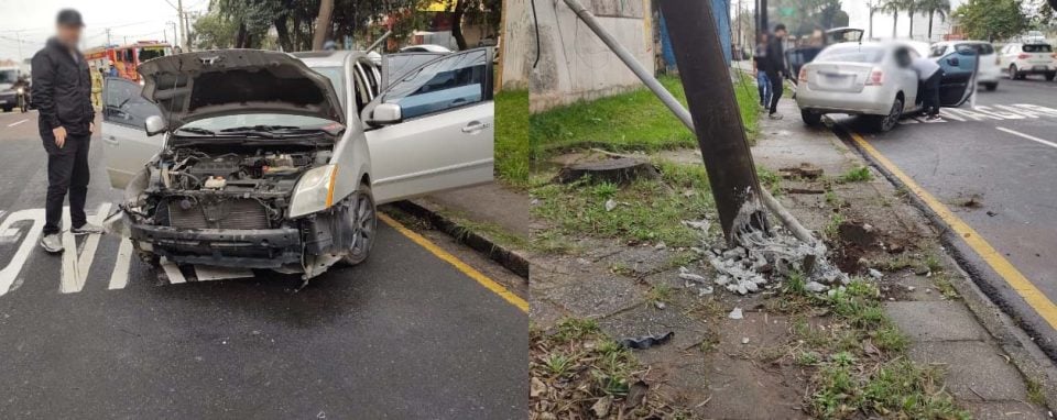 Moradores ficam sem luz após carro derrubar poste