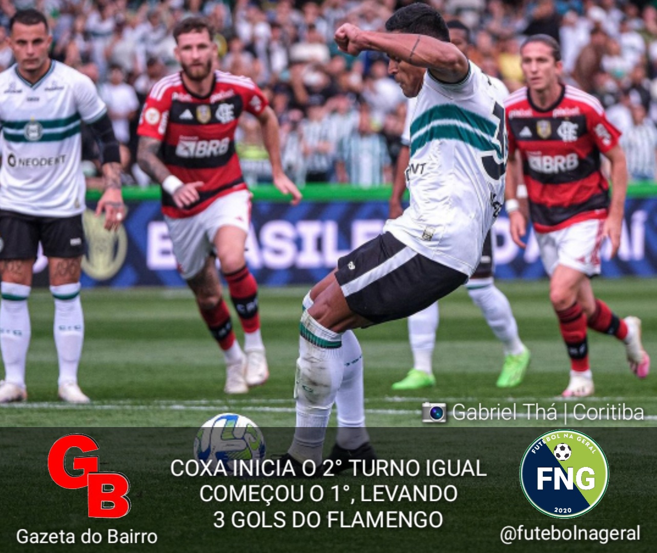 Coxa inicia o 2° turno igual começou o 1°, levando 3 gols do Flamengo