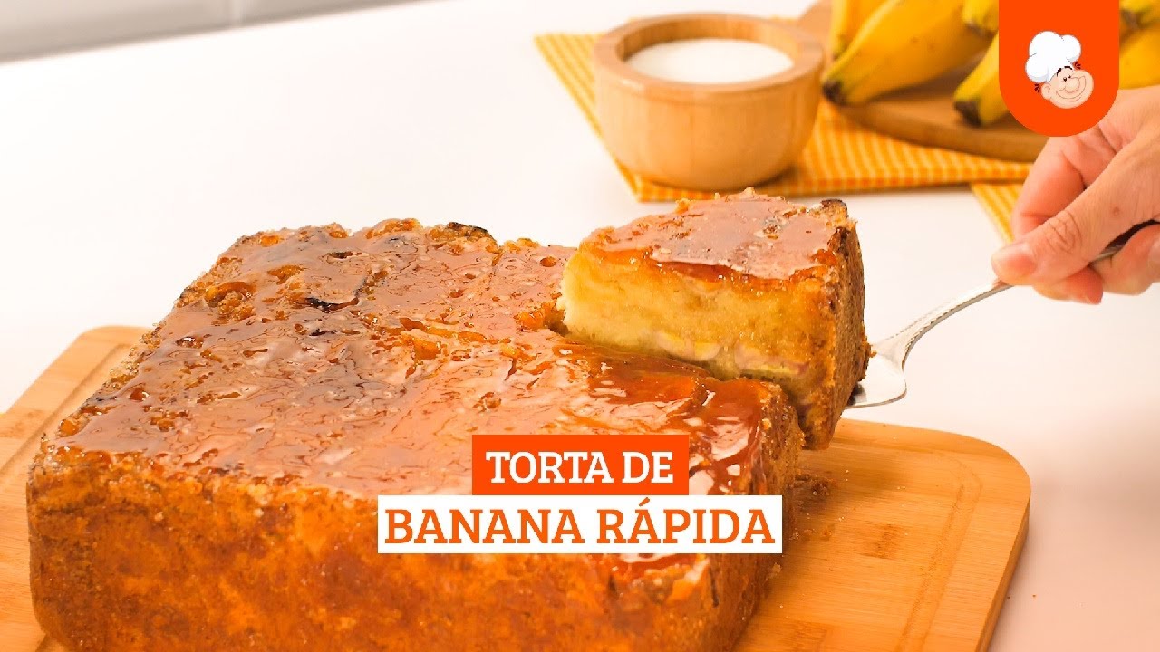 Torta de banana rápida [Vídeo Receita]