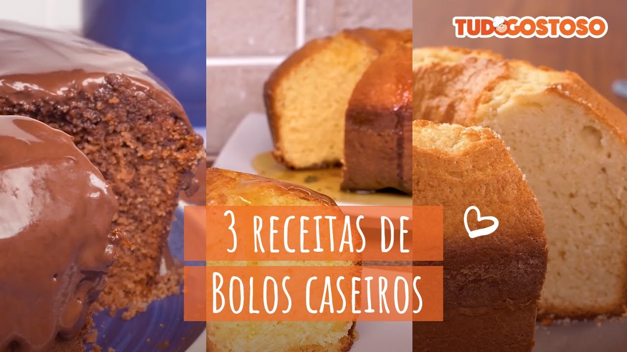 3 Receitas de Bolos Caseiros [Vídeo Receita]