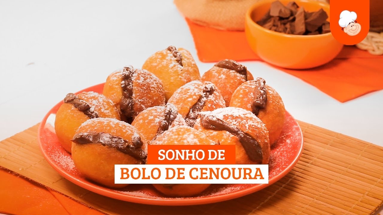 Sonho de bolo de cenoura [Vídeo Receita]