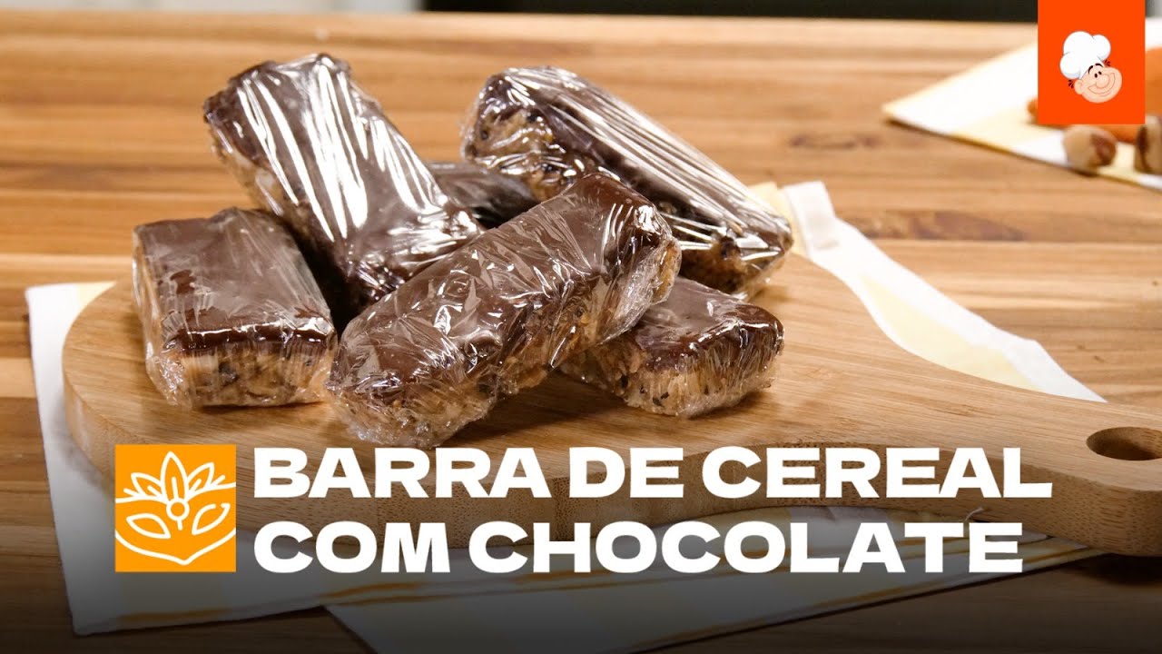 Barra de cereal com chocolate [Vídeo Receita]