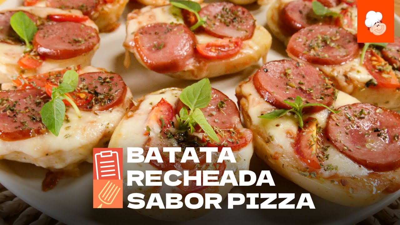 Batata recheada - sabor pizza [Vídeo Receita]