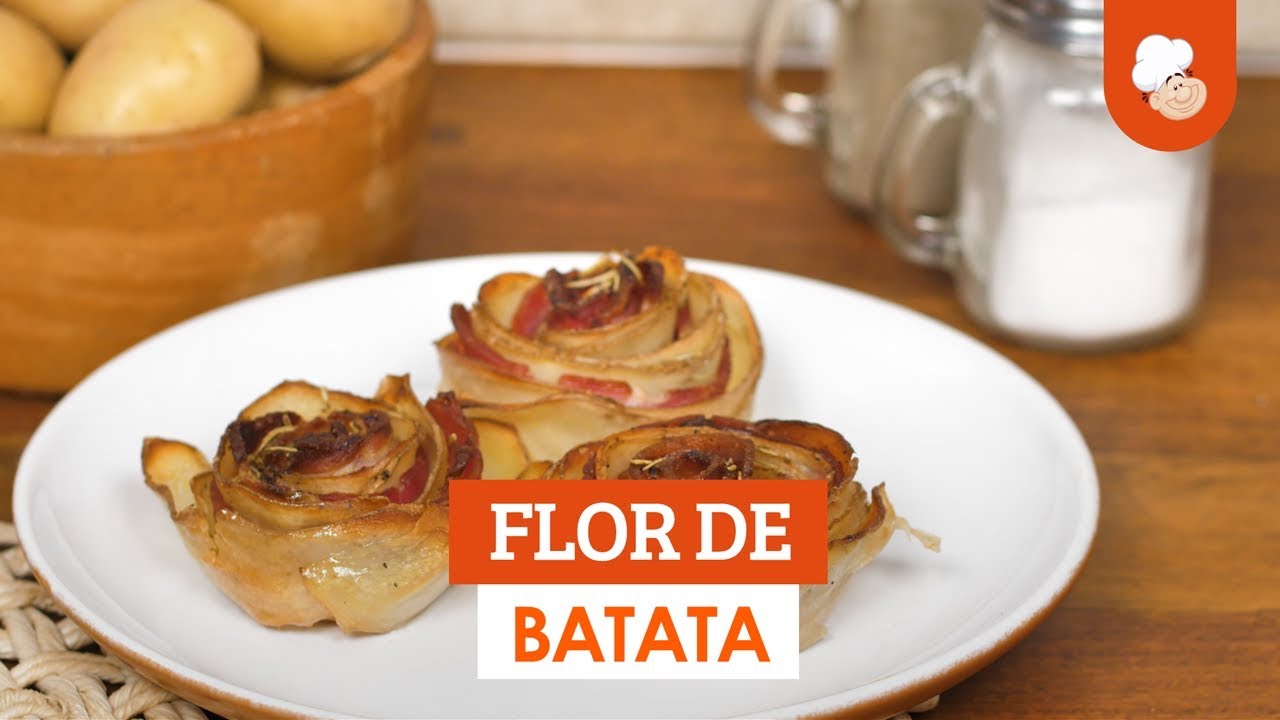 Flor de batata com bacon [Vídeo Receita]