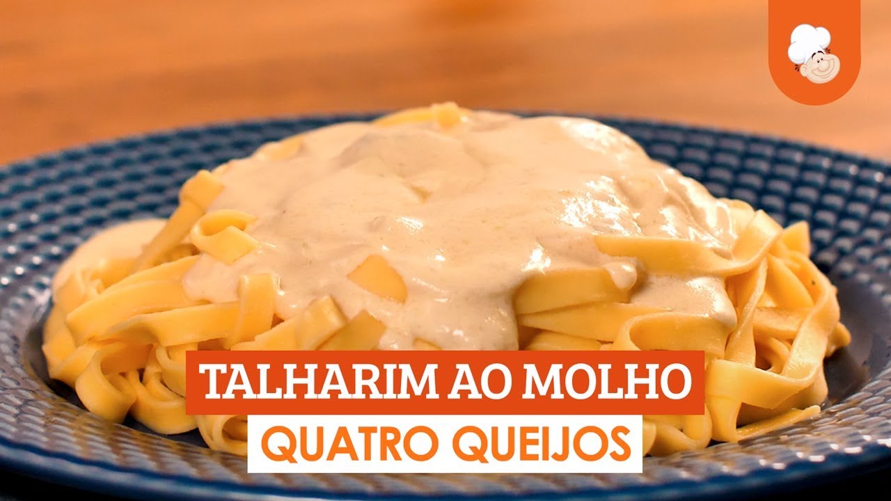 Talharim ao molho quatro queijos [Vídeo Receita]