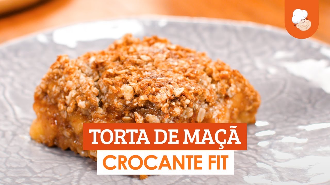 Torta de maçã crocante fit [Vídeo Receita]