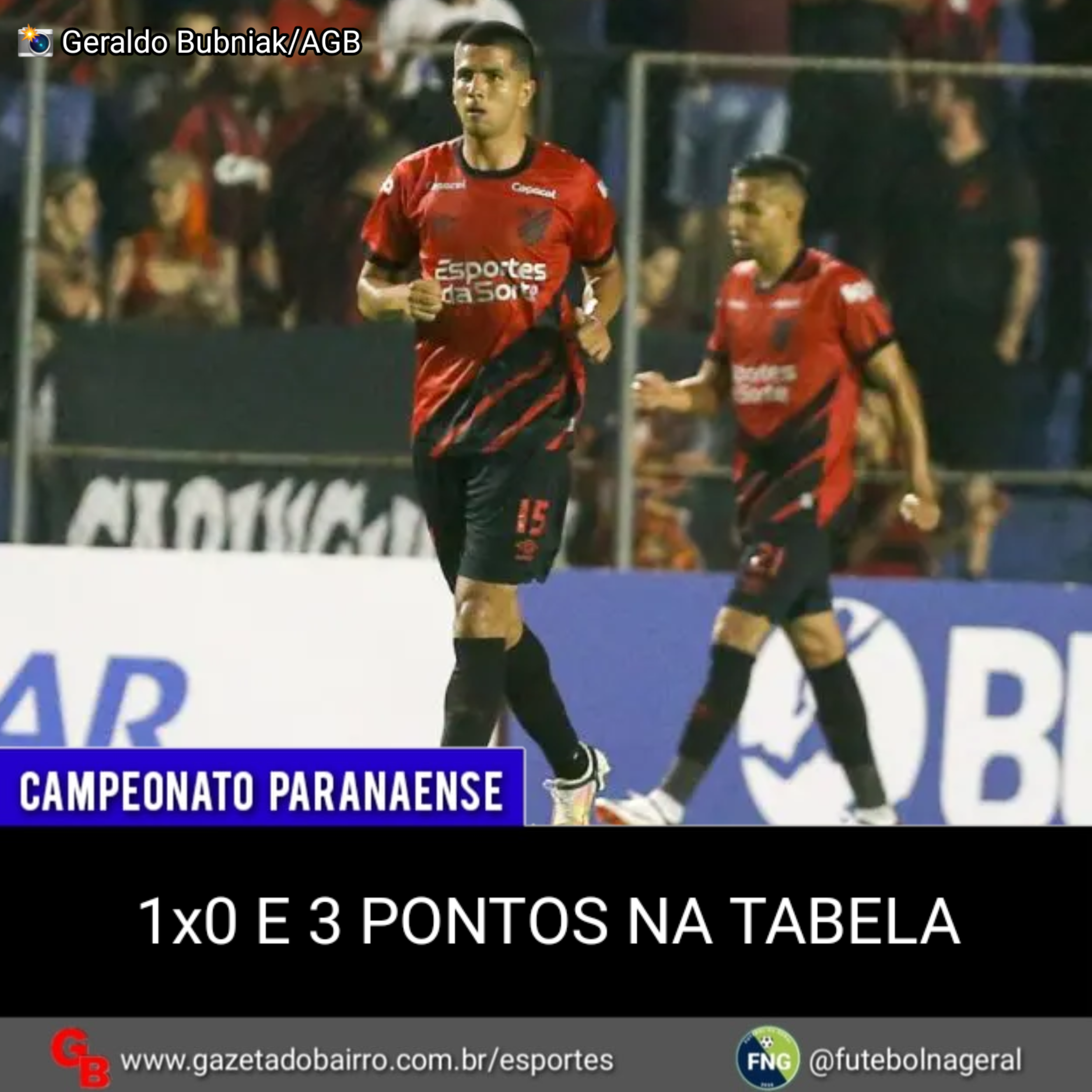 1x0 e 3 pontos na tabela