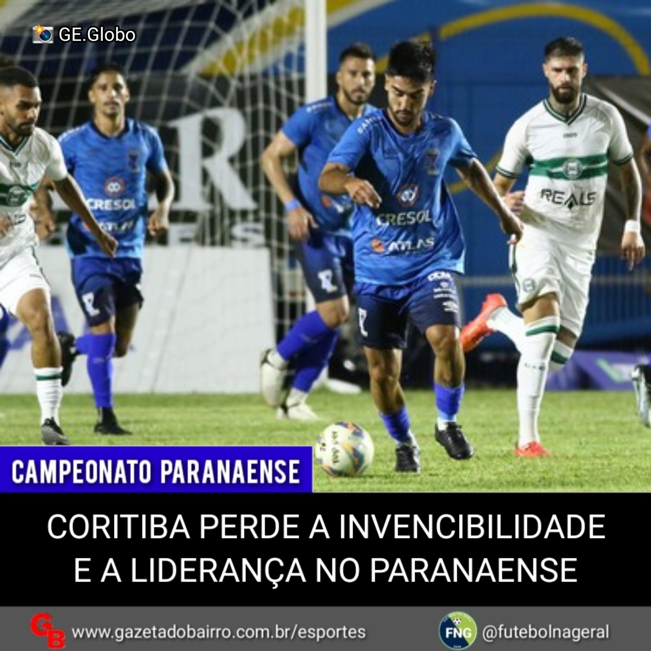 Coritiba perde a invencibilidade e a liderança no Paranaense