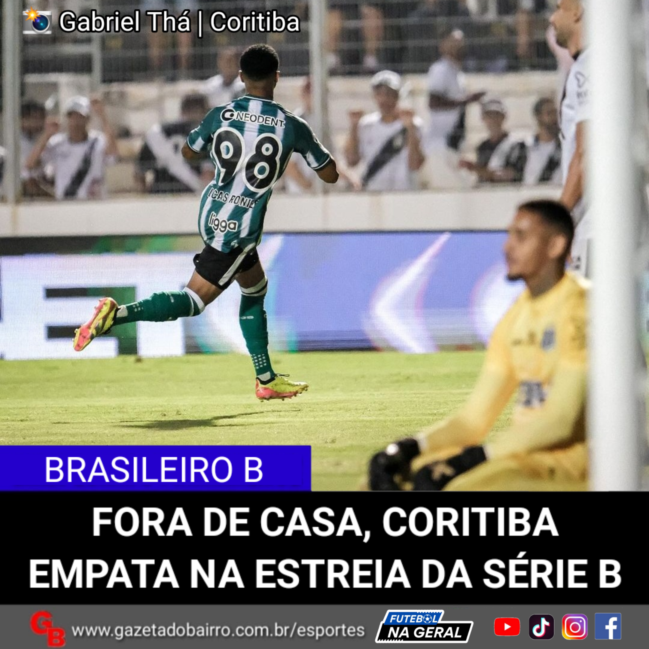 Fora de casa, Coritiba empata na estreia da Série B