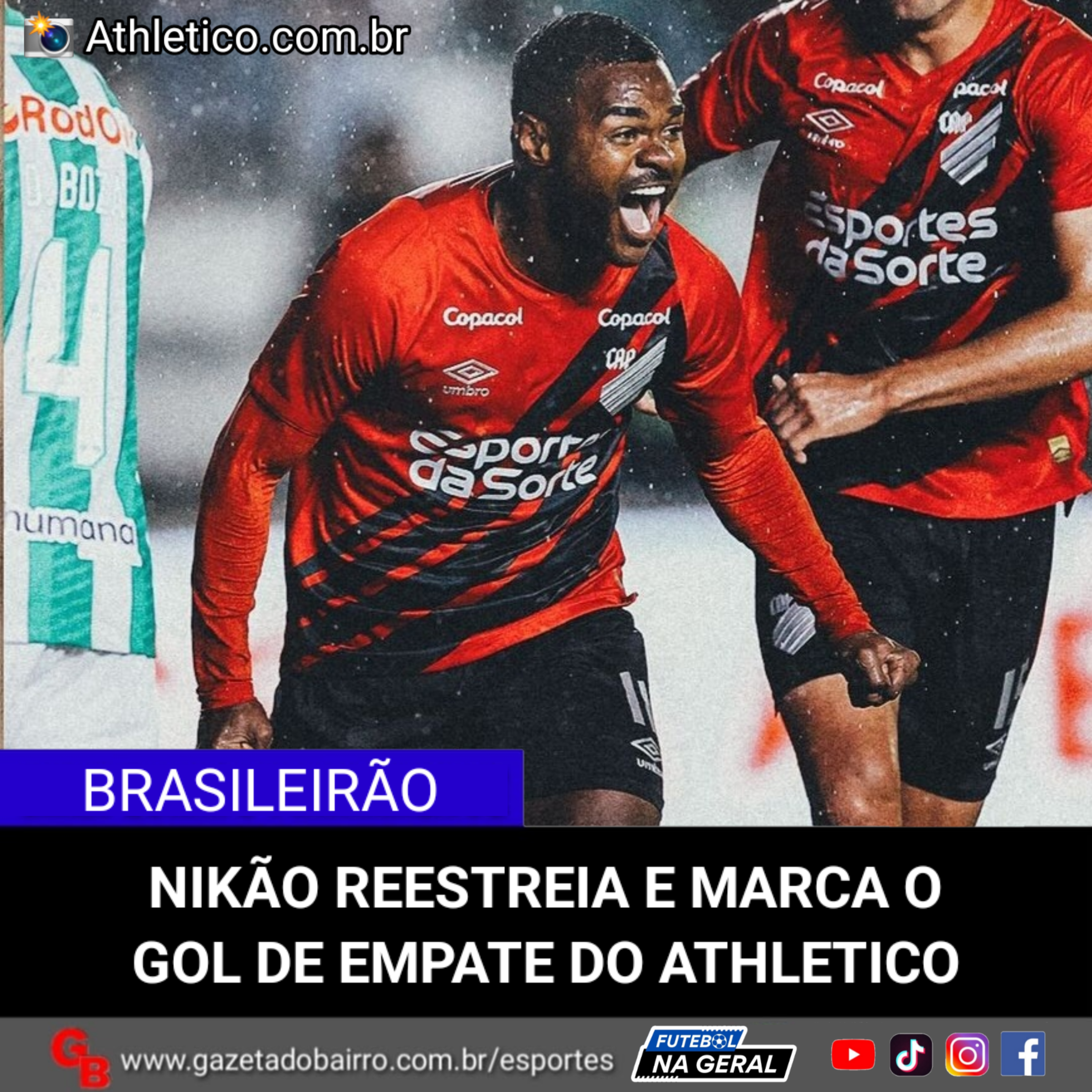 Nikão reestreia e marca o gol de empate do Athletico