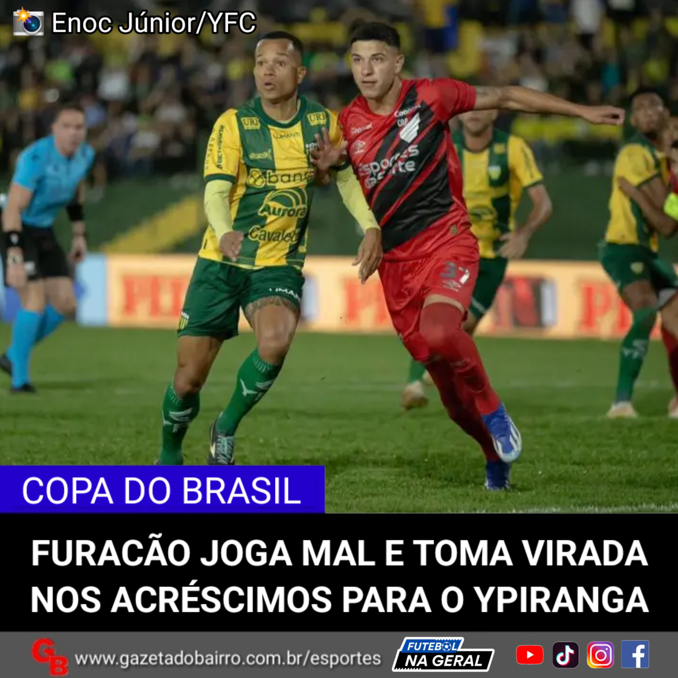 Furacão joga mal e toma virada nos acréscimos para o Ypiranga