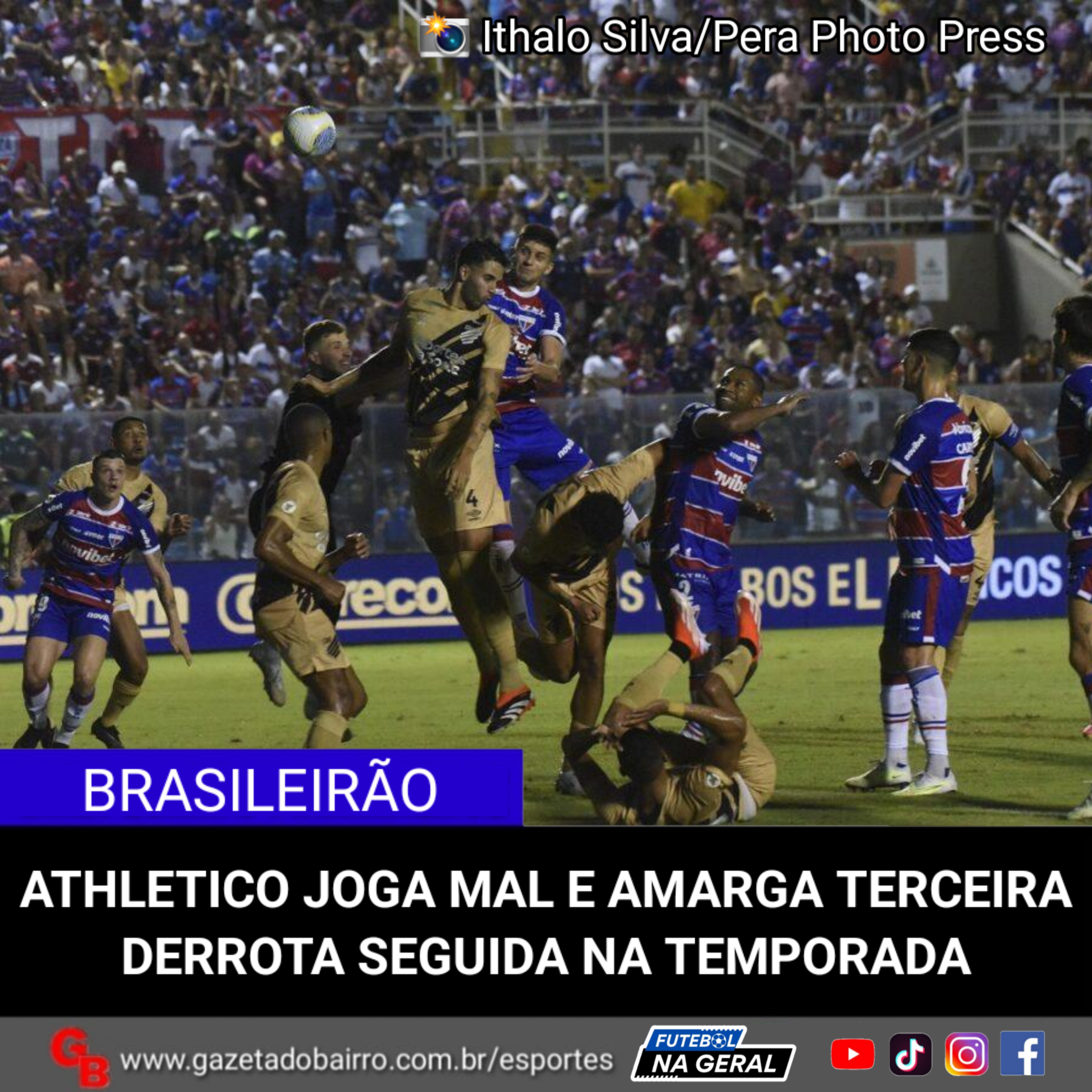 Athletico joga mal e amarga terceira derrota seguida na temporada