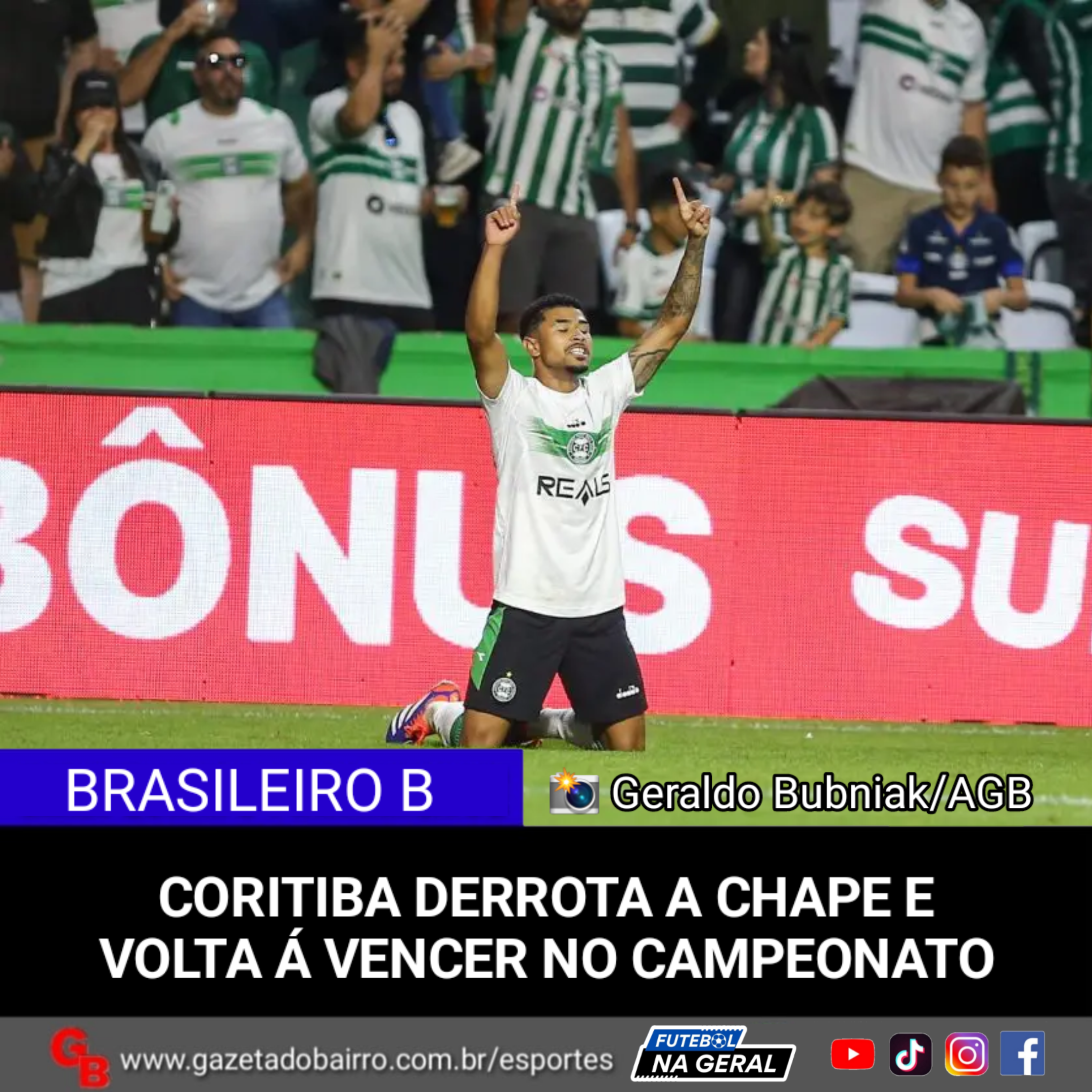 Coritiba derrota a Chape e volta á vencer no campeonato