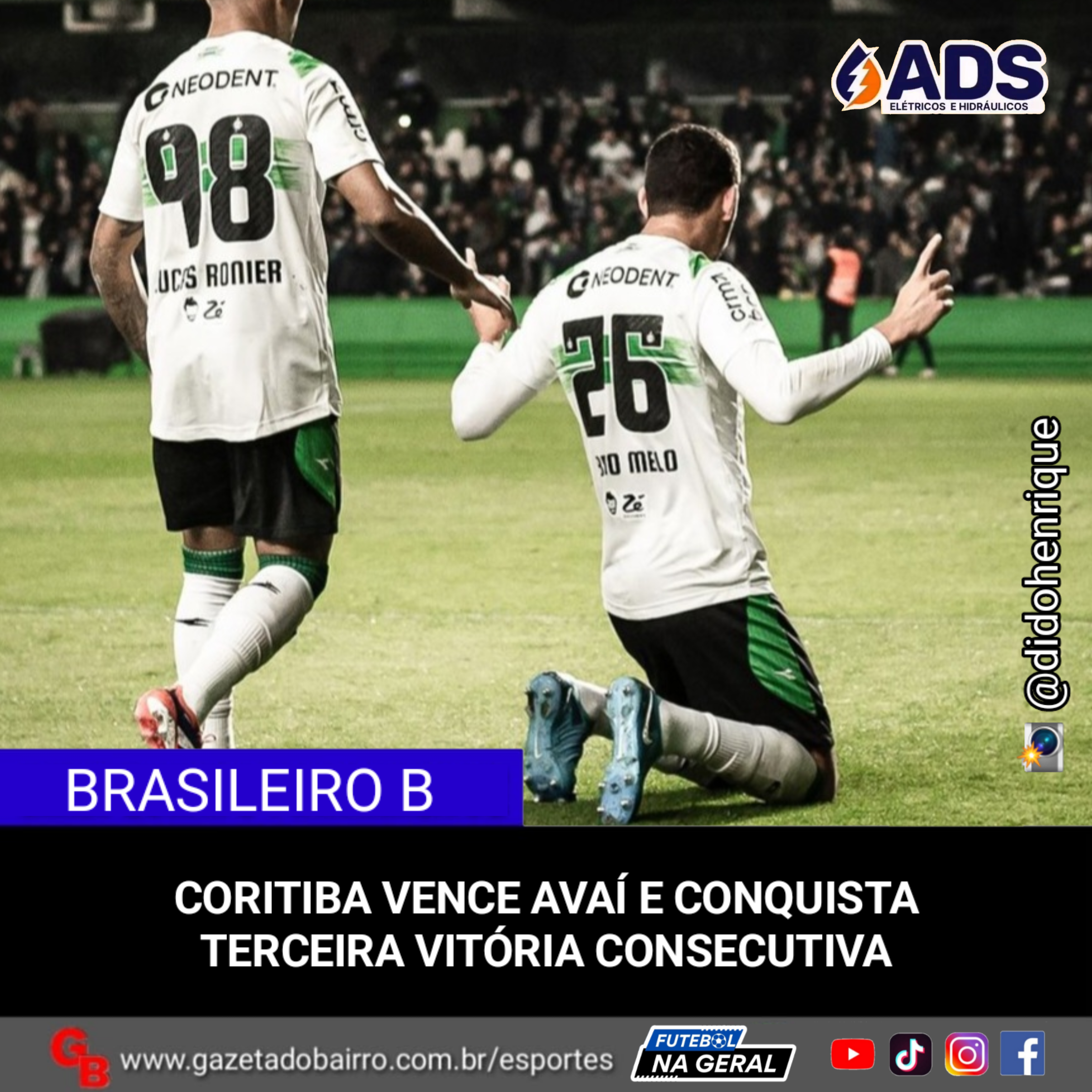 Coritiba vence Avaí e conquista terceira vitória consecutiva