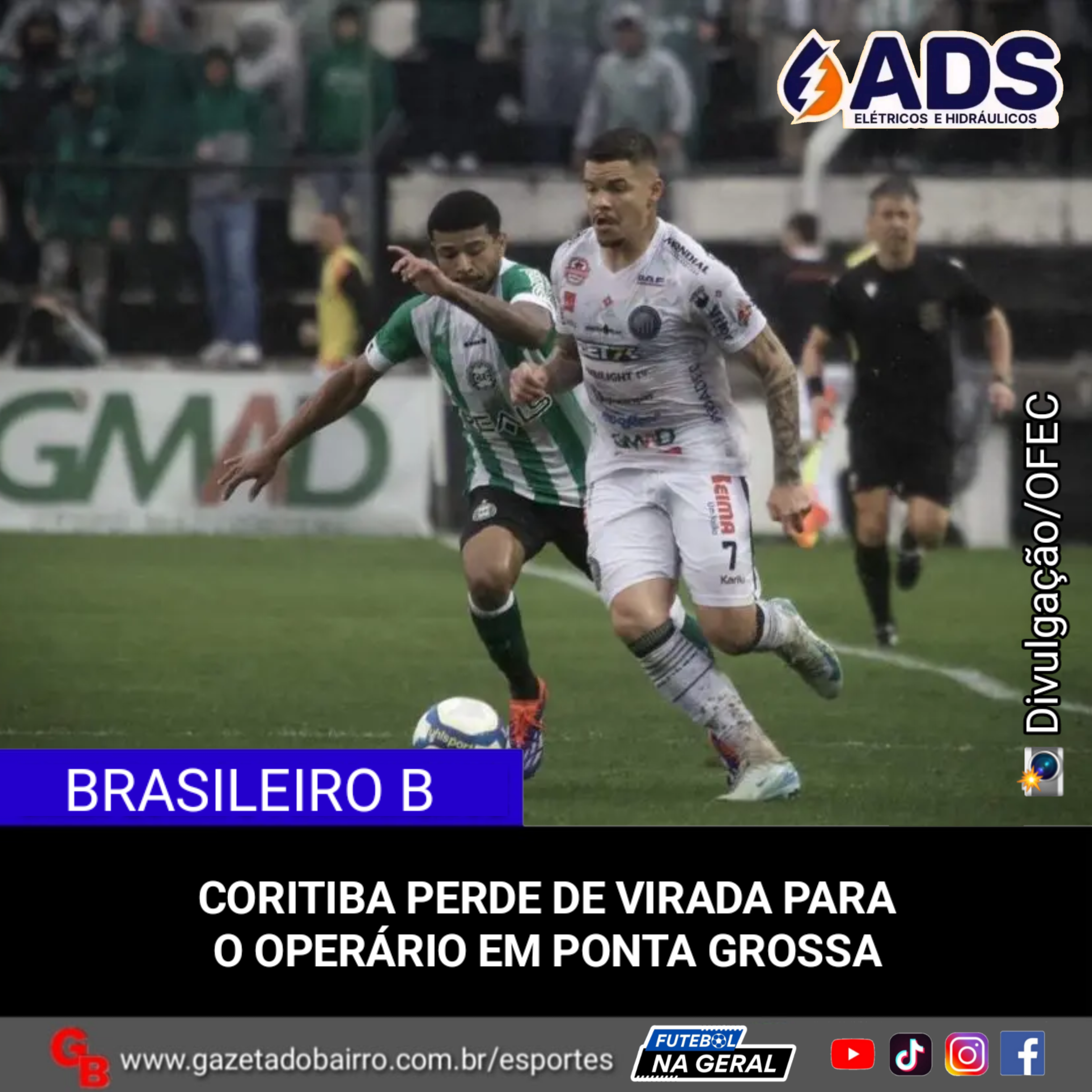 Coritiba perde de virada para o Operário em Ponta Grossa