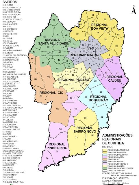 Mapa bairros curitiba