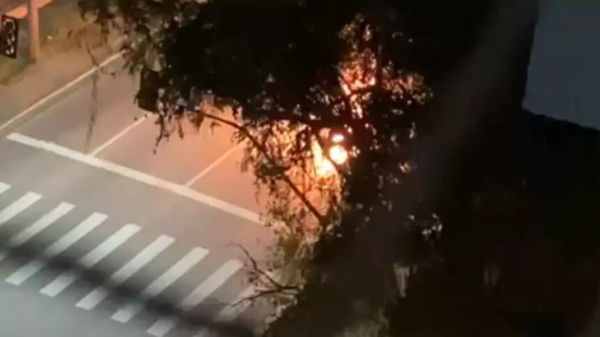 VÍDEO: Carro pega fogo em Curitiba e causas ainda são um mistério
